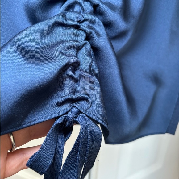 Ted Baker -  Navy Blue Baniy Ruched Long Sleeve Combo Sweater in Size S - Picture 4 of 9